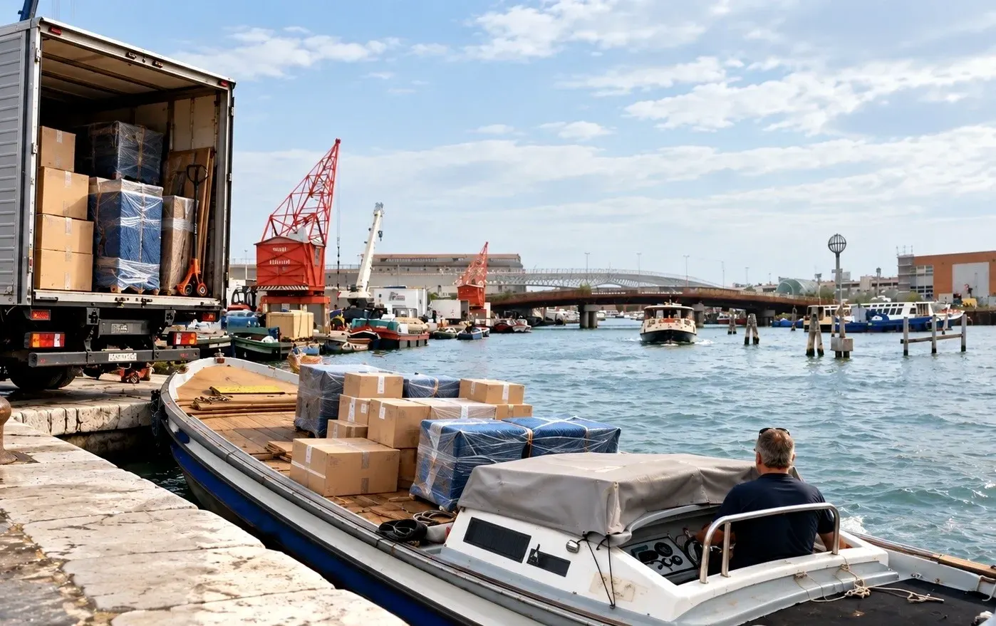 Trasporti e traslochi lagunari a Venezia con barche dedicate